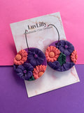 Peach Floral - Mixed - Poly Clay Earring by Luv Lilly