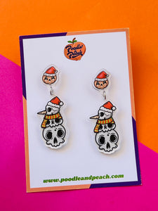 Pumpkin Stacks Spooky Christmas Earrings
