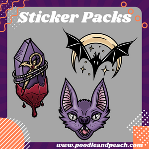 Bat Gothic 3pk Stickers