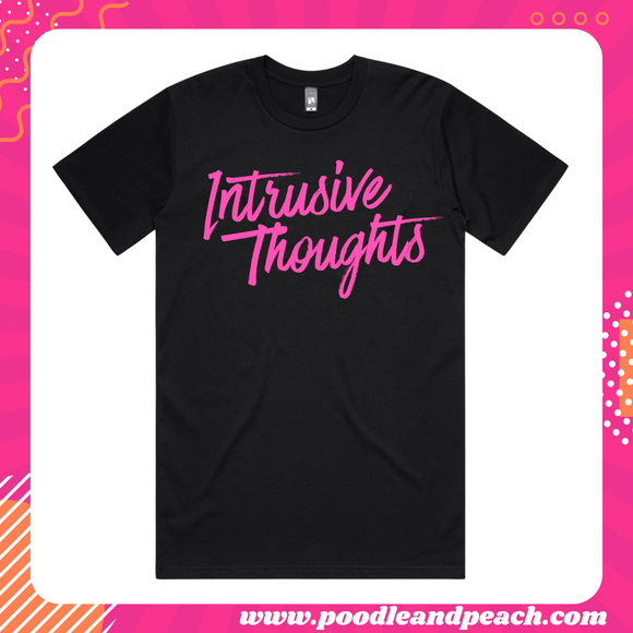 Intrusive Thoughts Tee {Black/White/Pink}