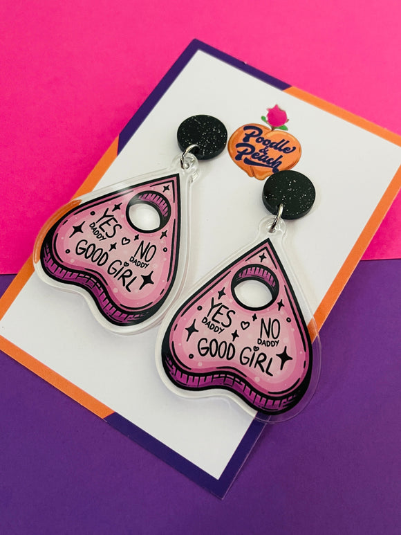 Yes Daddy No Daddy NSFW Acrylic Earrings
