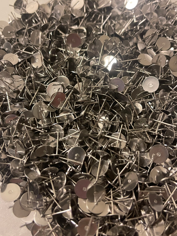 HUGE 9000 pieces - 8mm Stainless Steel Earring Posts WITH Butterfly Backs AND Jump Rings