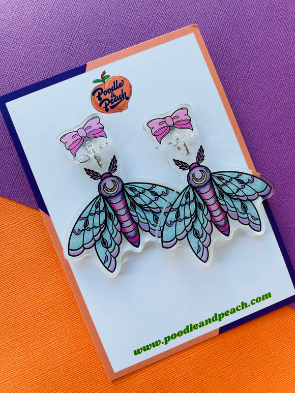 Sweet Moth Double Acrylic Earrings